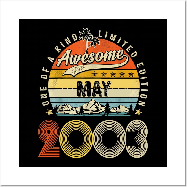 Awesome Since May 2003 Vintage 20th Birthday Wall Art by Vintage White Rose Bouquets